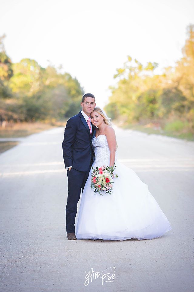 Married couple on a country road